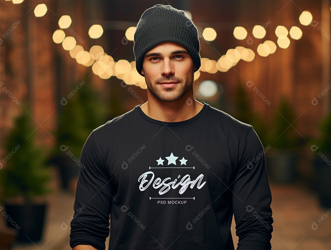 Mockup Camiseta Manga Longa PSD Editável