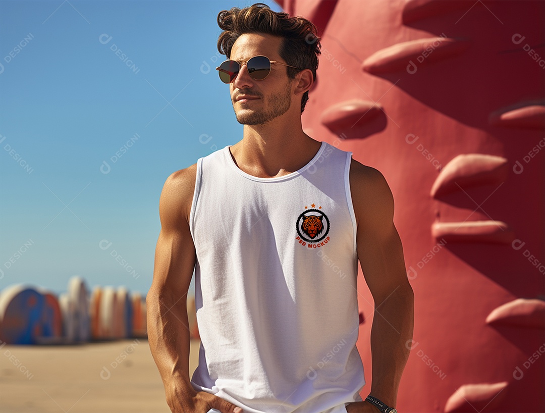 Mockup de Camiseta Regata PSD Editável