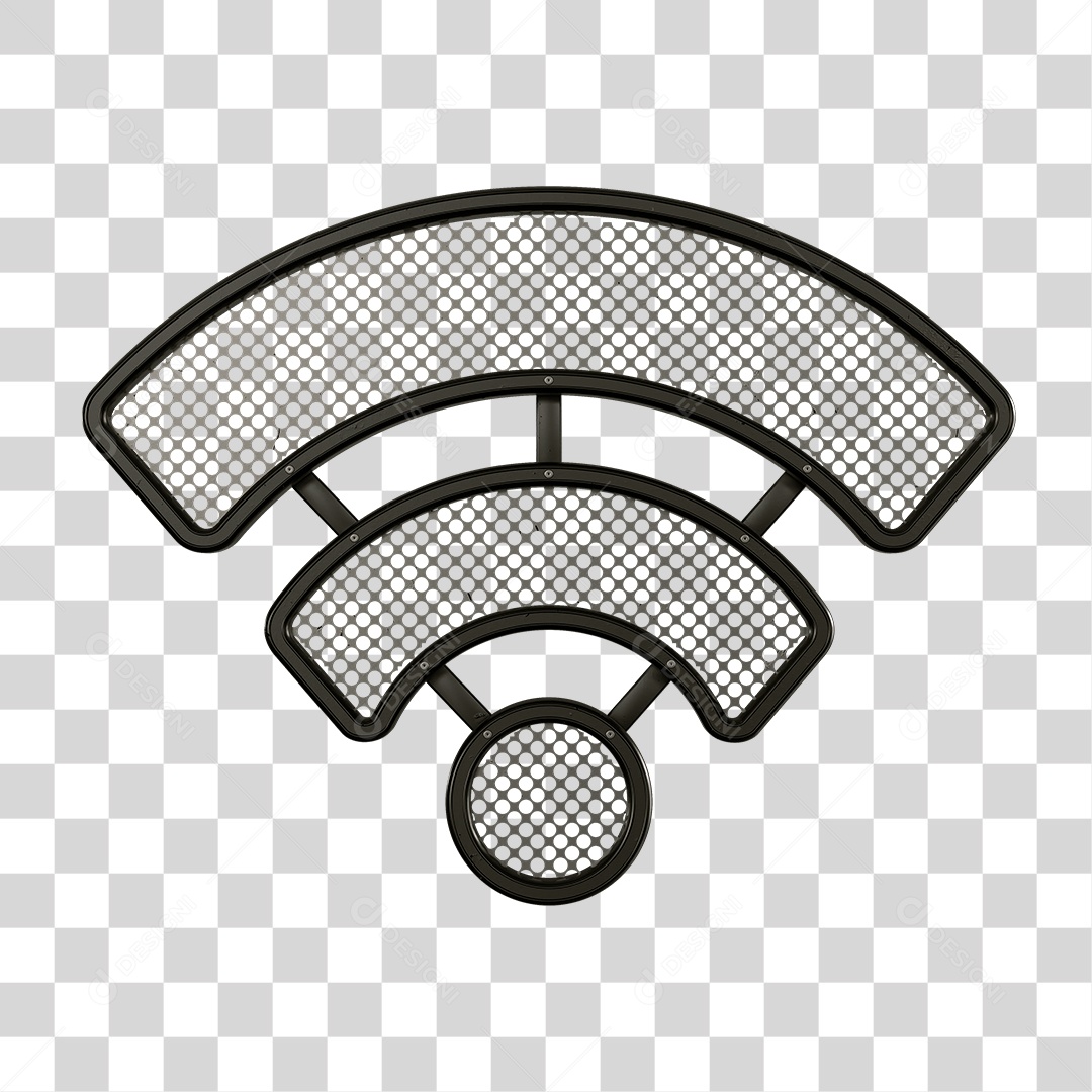 Símbolo de Wi-fi de Metal com Luzes PNG Transparente