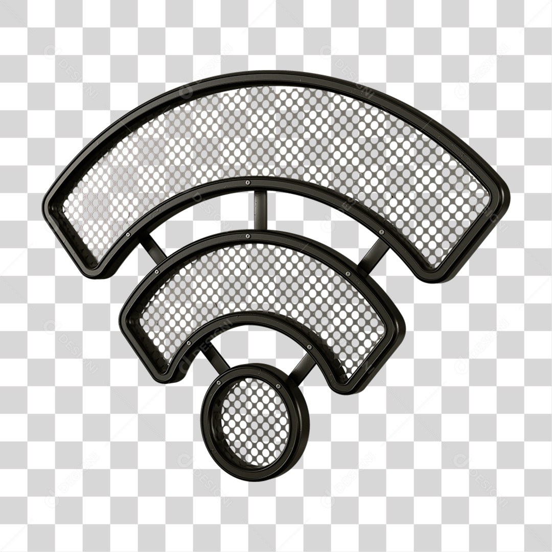 Símbolo de Wi-fi de Metal com Luzes PNG Transparente