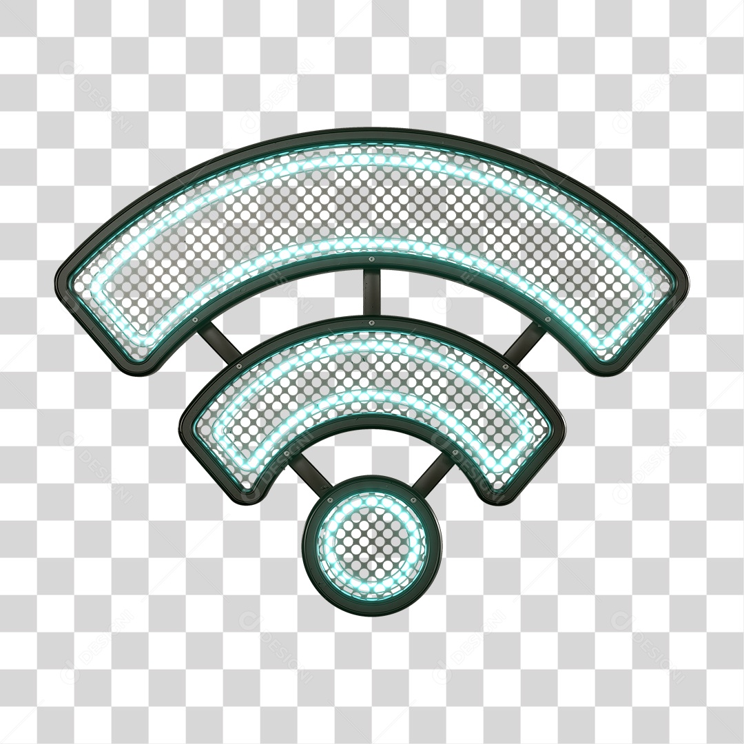 Símbolo de Wi-fi de Metal com Luzes PNG Transparente
