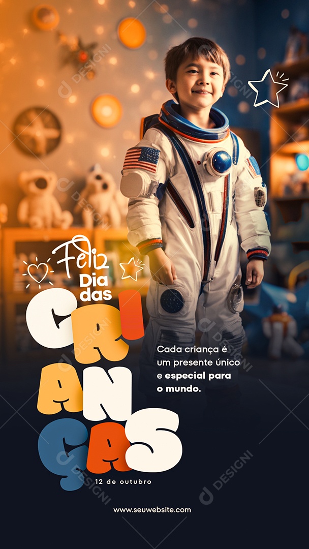 Story Especial Para o Mundo Feliz Dia Das Crianças Social Media PSD Editável