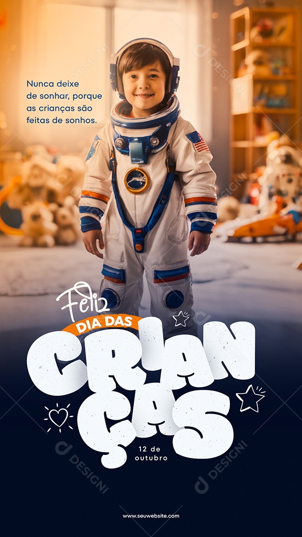 Social Media Story Feitas De Sonhos Dia Das Crianças PSD Editável