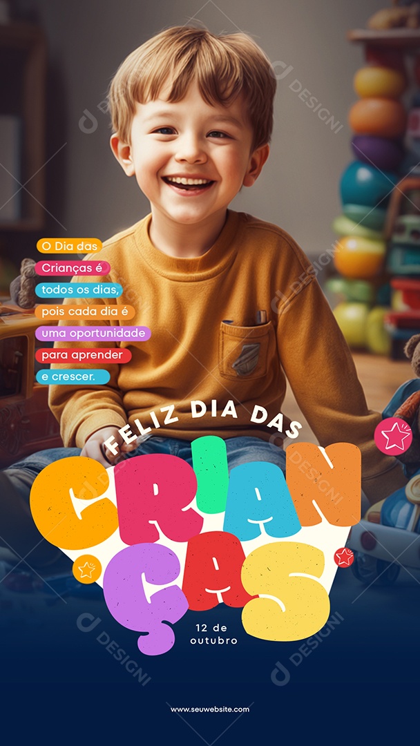 Story Feliz Dia Das Crianças 12 De Outubro Social Media PSD Editável