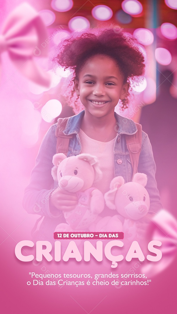 Social Media Story Cheio De Carinhos Dia Das Crianças PSD Editável