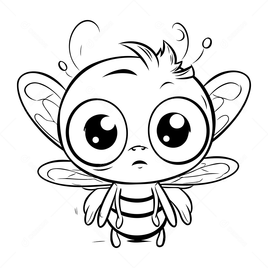 Abelha Desenho Para Colorir Vetor EPS