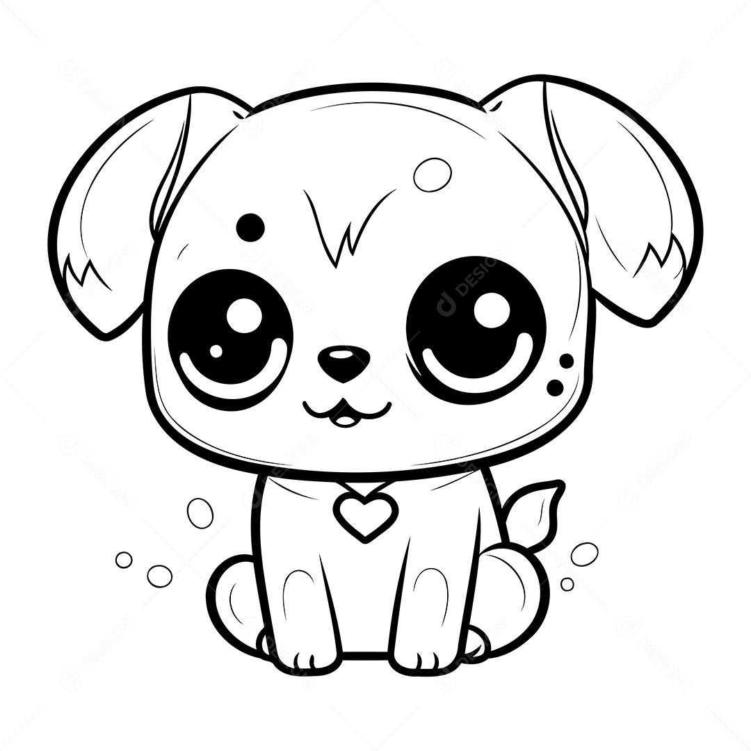 Cachorro Desenho Para Colorir Vetor EPS