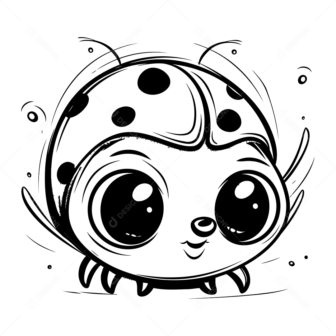 Joaninha Desenho Para Colorir Vetor EPS