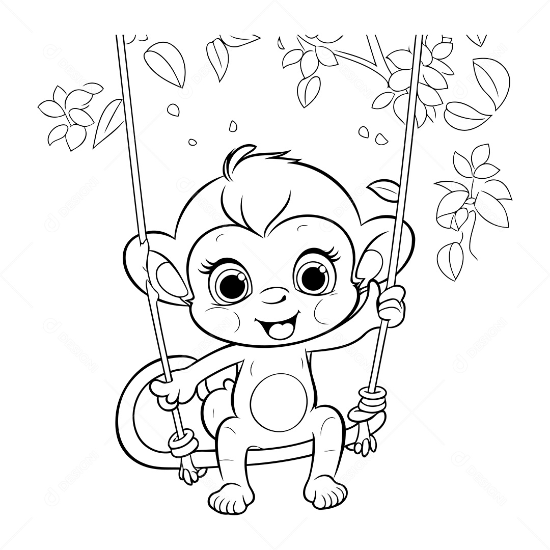 Macaco Desenho Para Colorir Vetor EPS