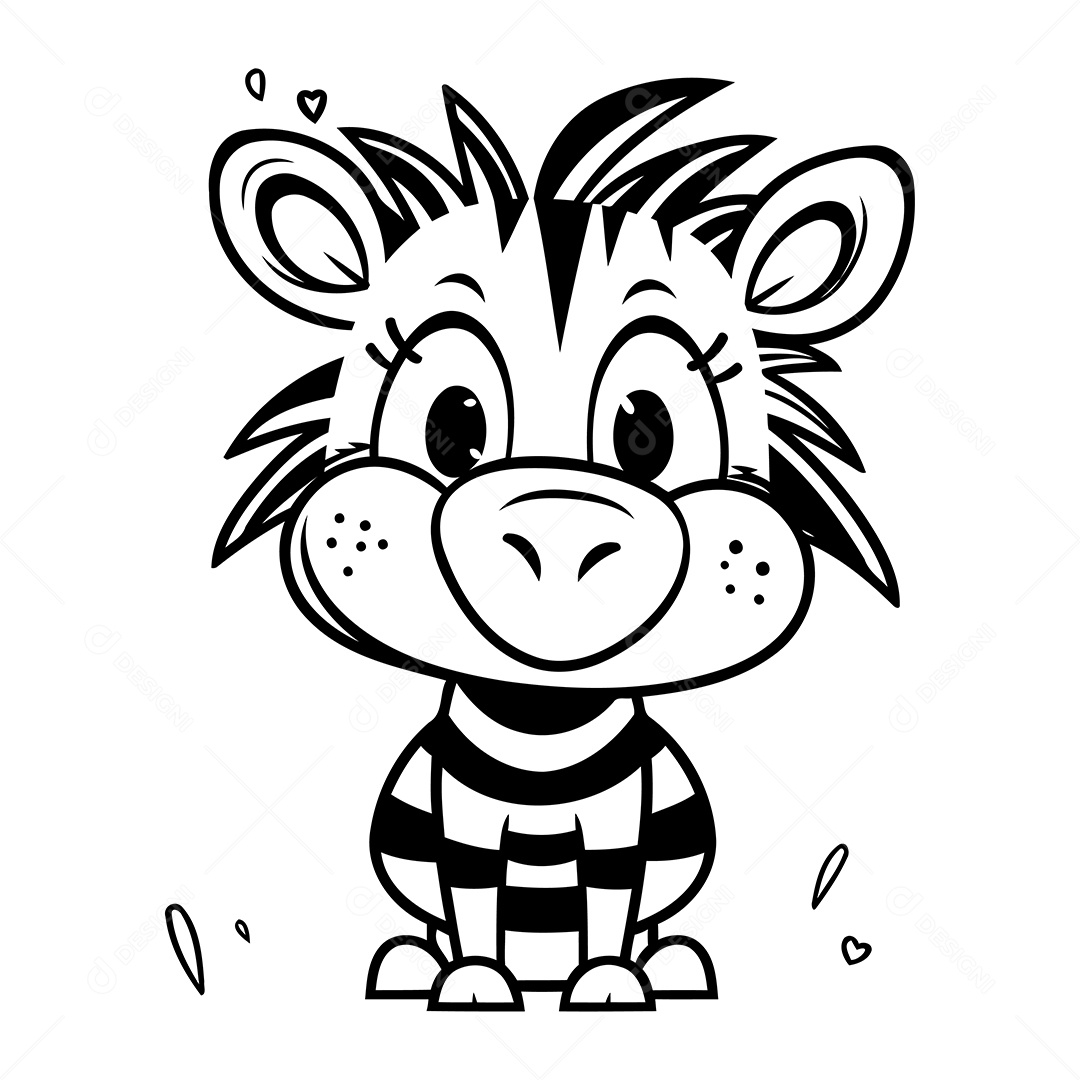 Zebra Desenho Para Colorir Vetor EPS