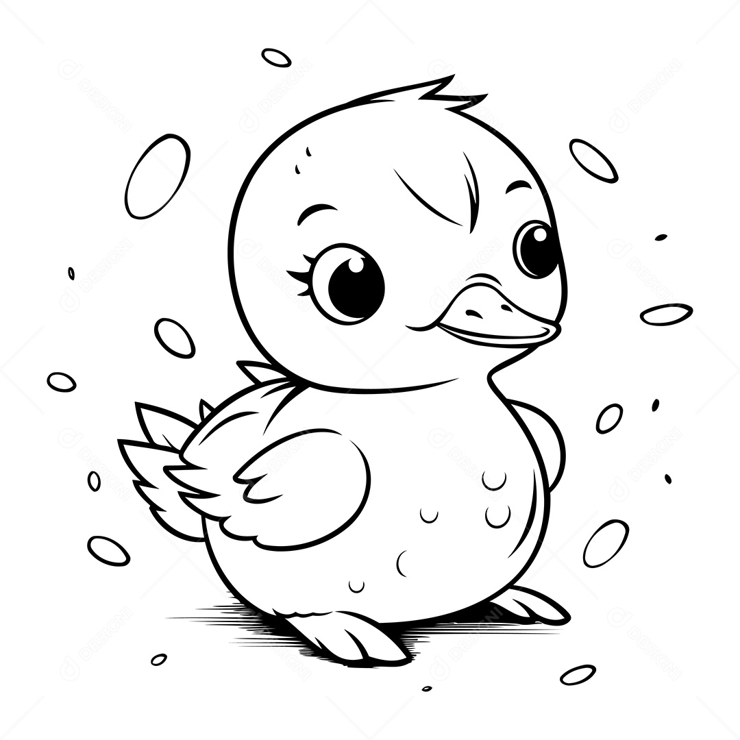 Pato Desenho Para Colorir Vetor EPS