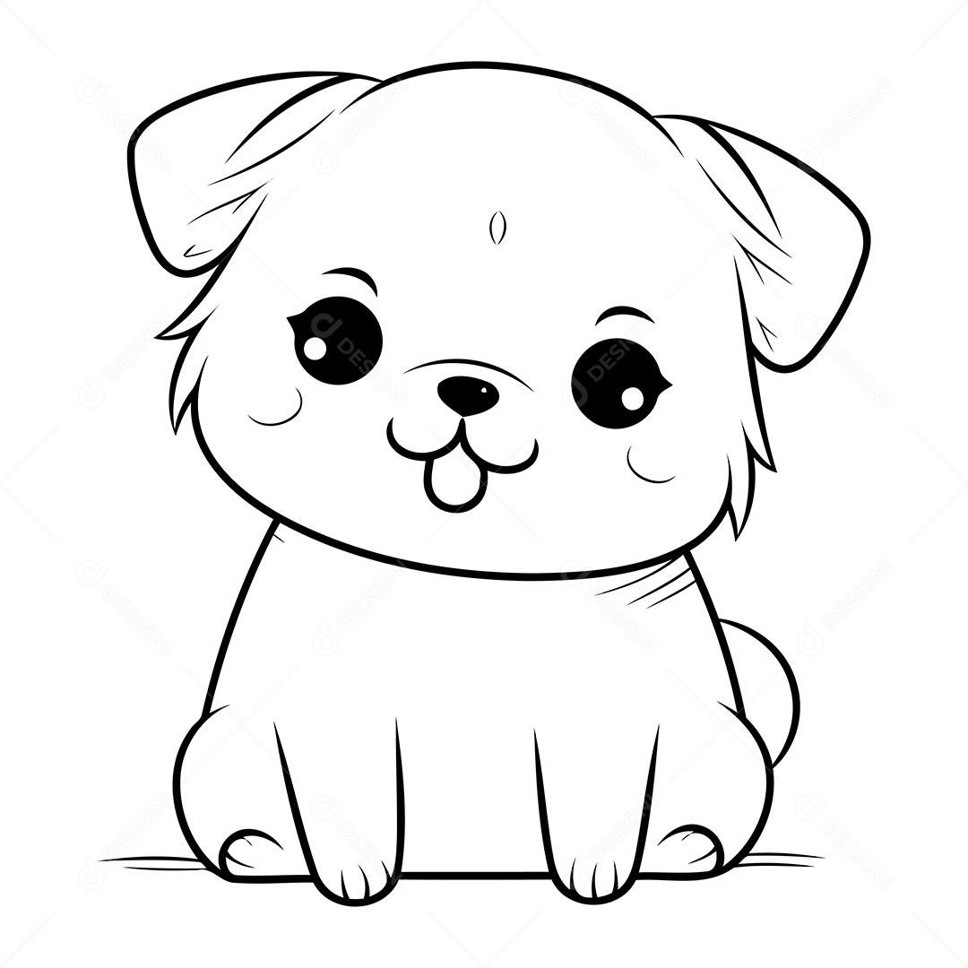 Cachorro Desenho Para Colorir Vetor EPS