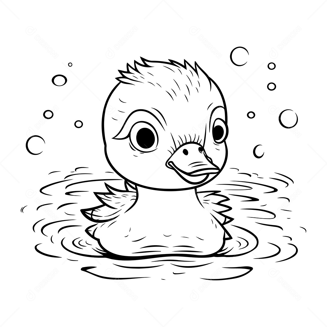 Pato Desenho Para Colorir Vetor EPS