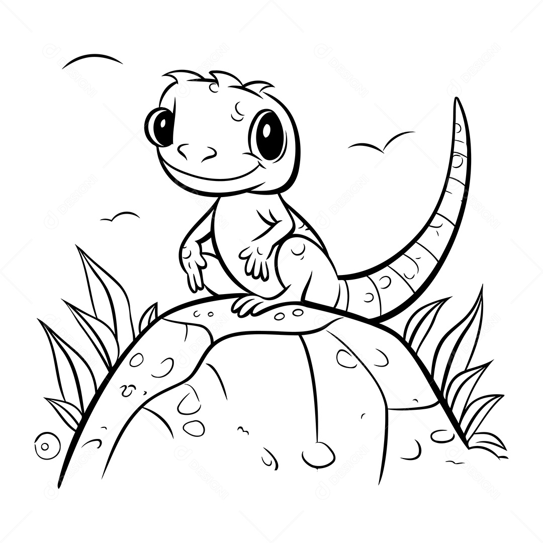 Calango Desenho Para Colorir Vetor EPS