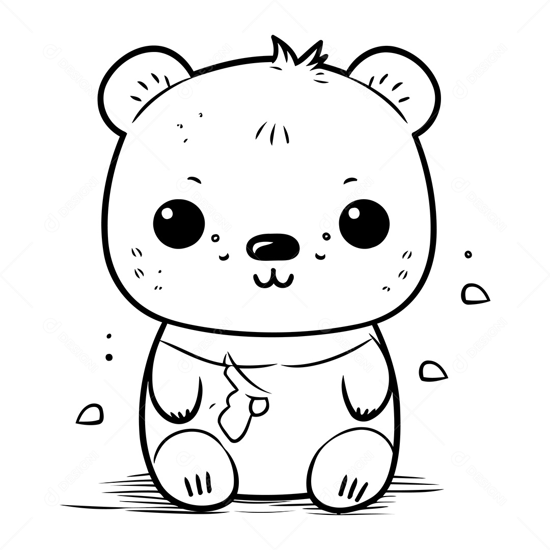 Urso Desenho Para Colorir Vetor EPS