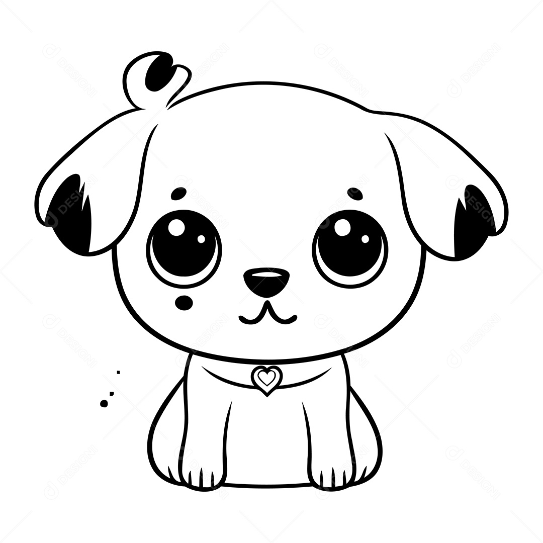 Cachorro Desenho Para Colorir Vetor EPS