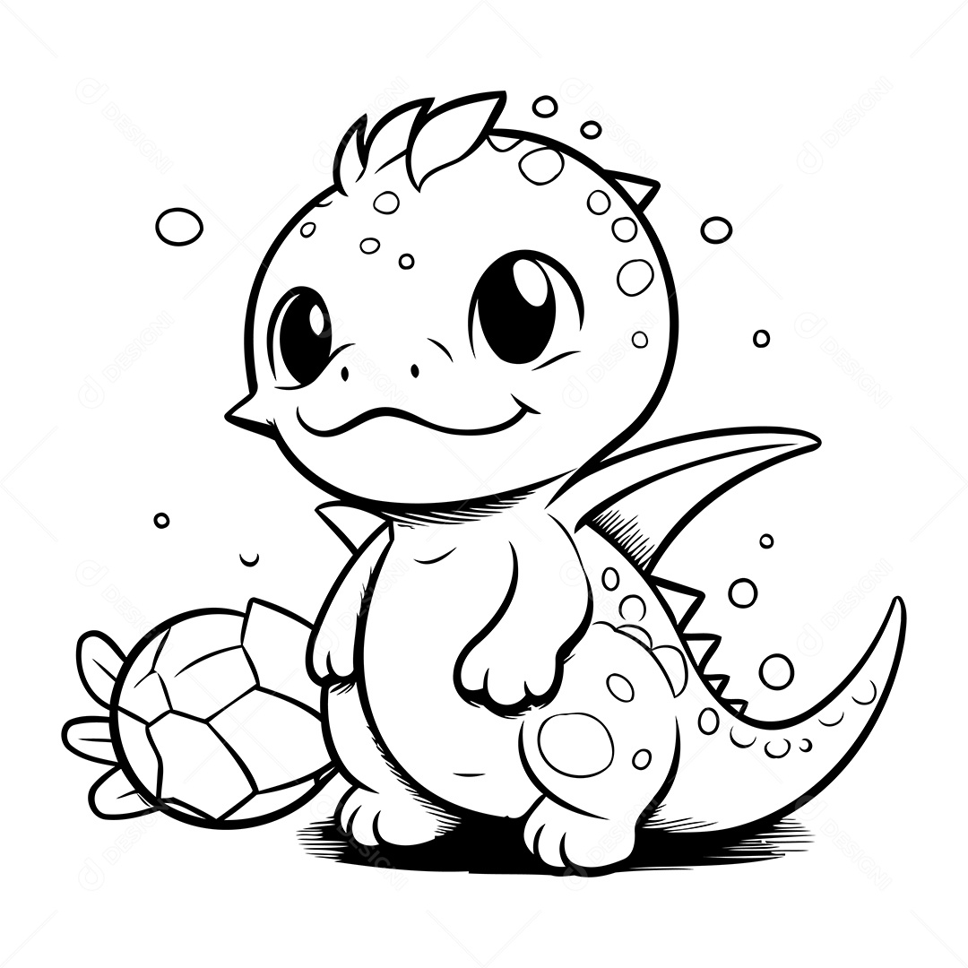 Dinossauro Desenho Para Colorir Vetor EPS