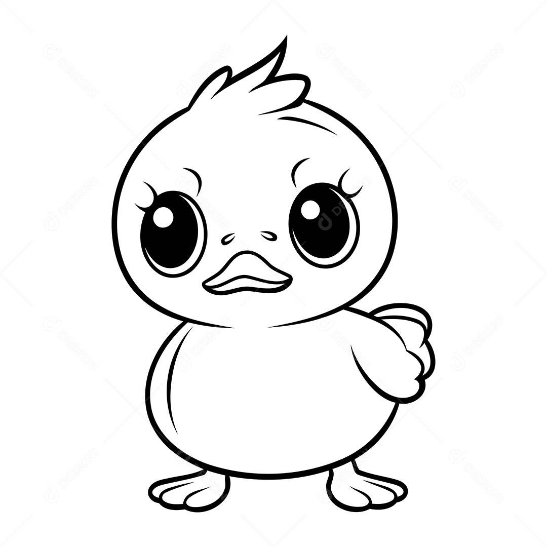 Pato Desenho Para Colorir Vetor EPS