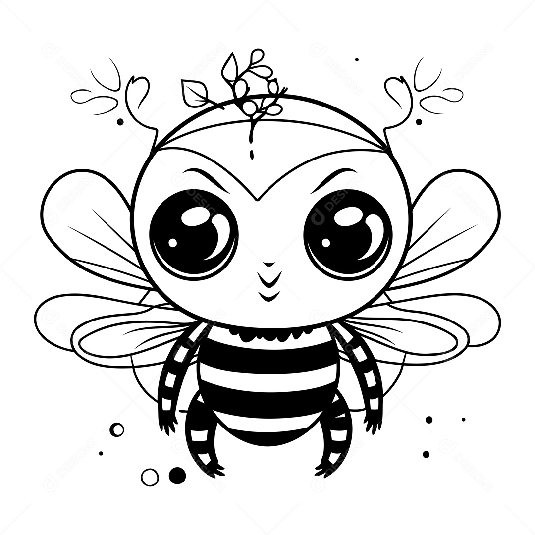 Abelha Desenho Para Colorir Vetor EPS