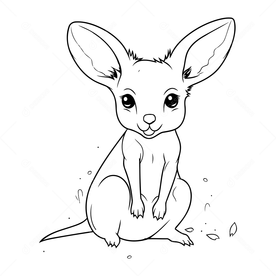 Canguru Desenho Para Colorir Vetor EPS
