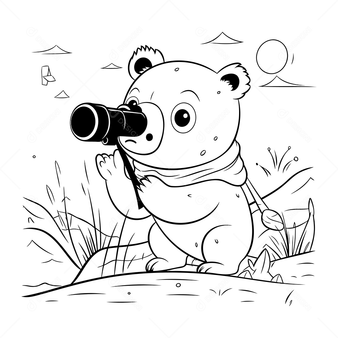 Urso Desenho Para Colorir Vetor EPS