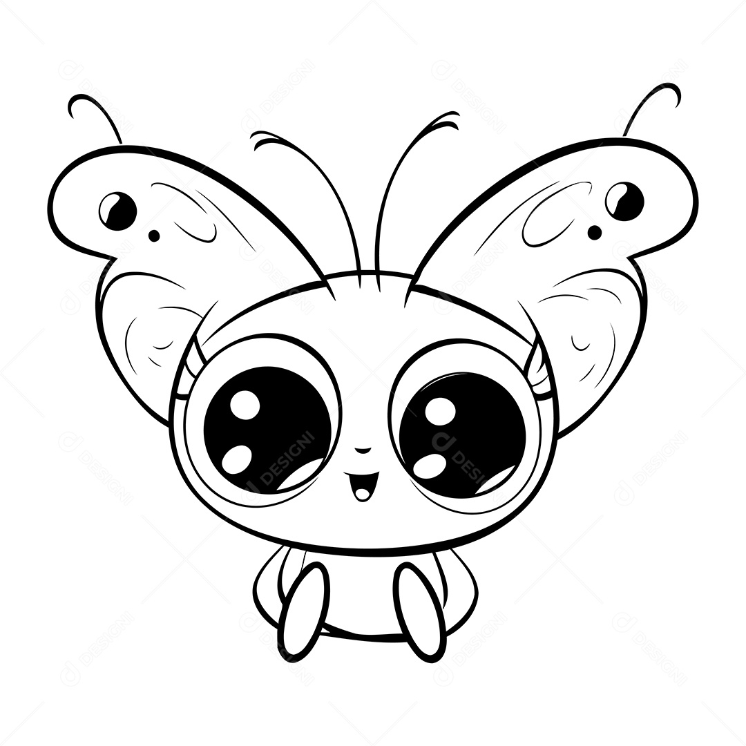 Borboleta Desenho Para Colorir Vetor EPS