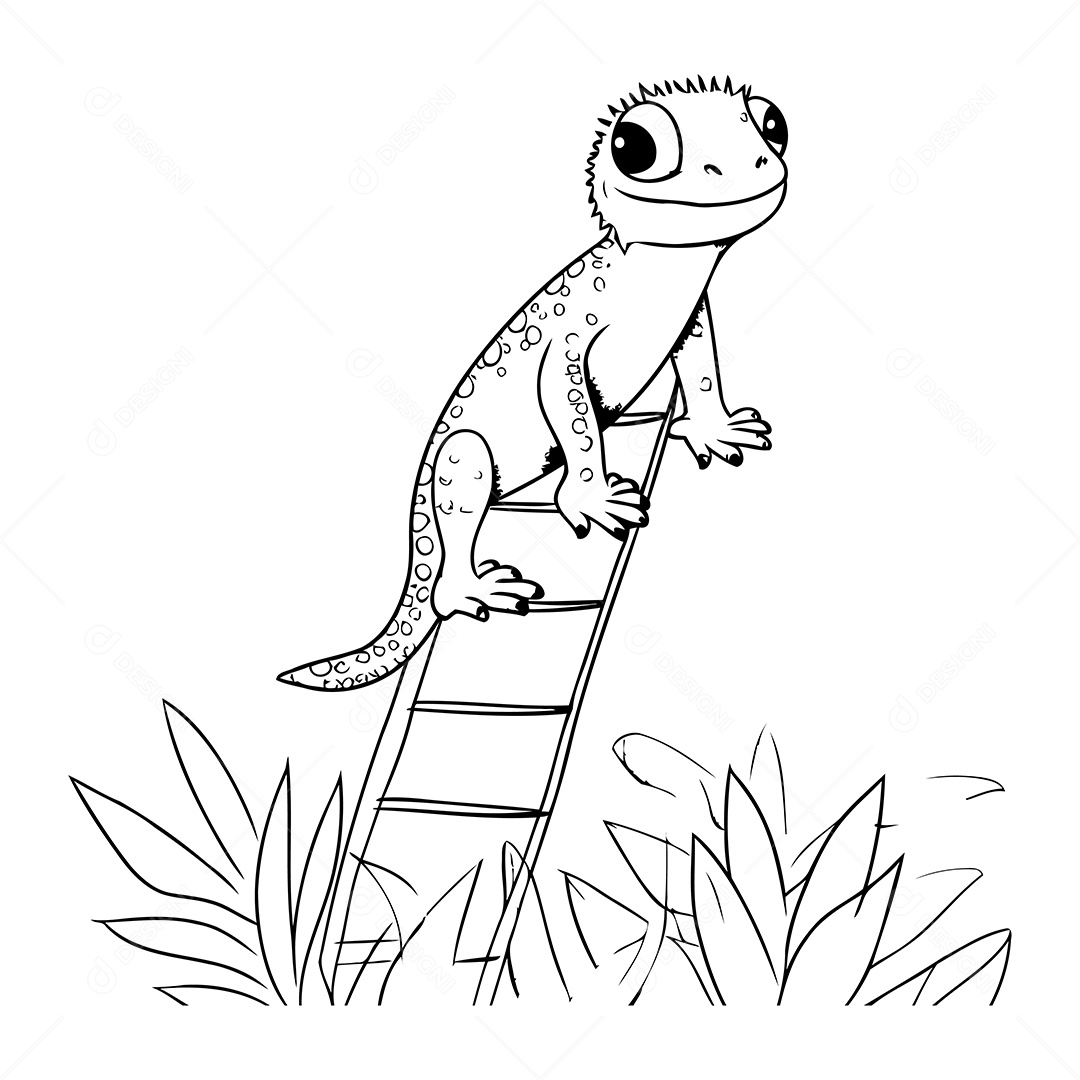 Lagarto Desenho Para Colorir Vetor EPS
