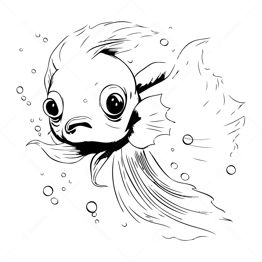 Peixe Desenho Para Colorir Vetor EPS