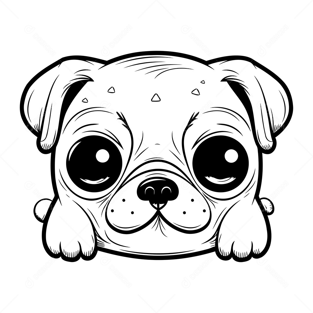 Cachorro Desenho Para Colorir Vetor EPS