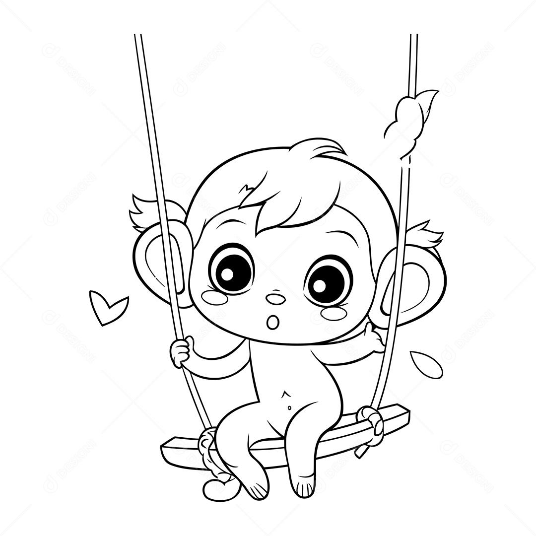 Macaco Desenho Para Colorir Vetor EPS