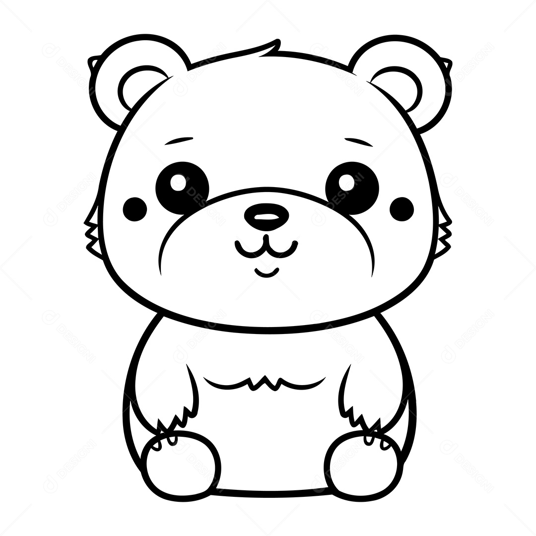 Urso Desenho Para Colorir Vetor EPS