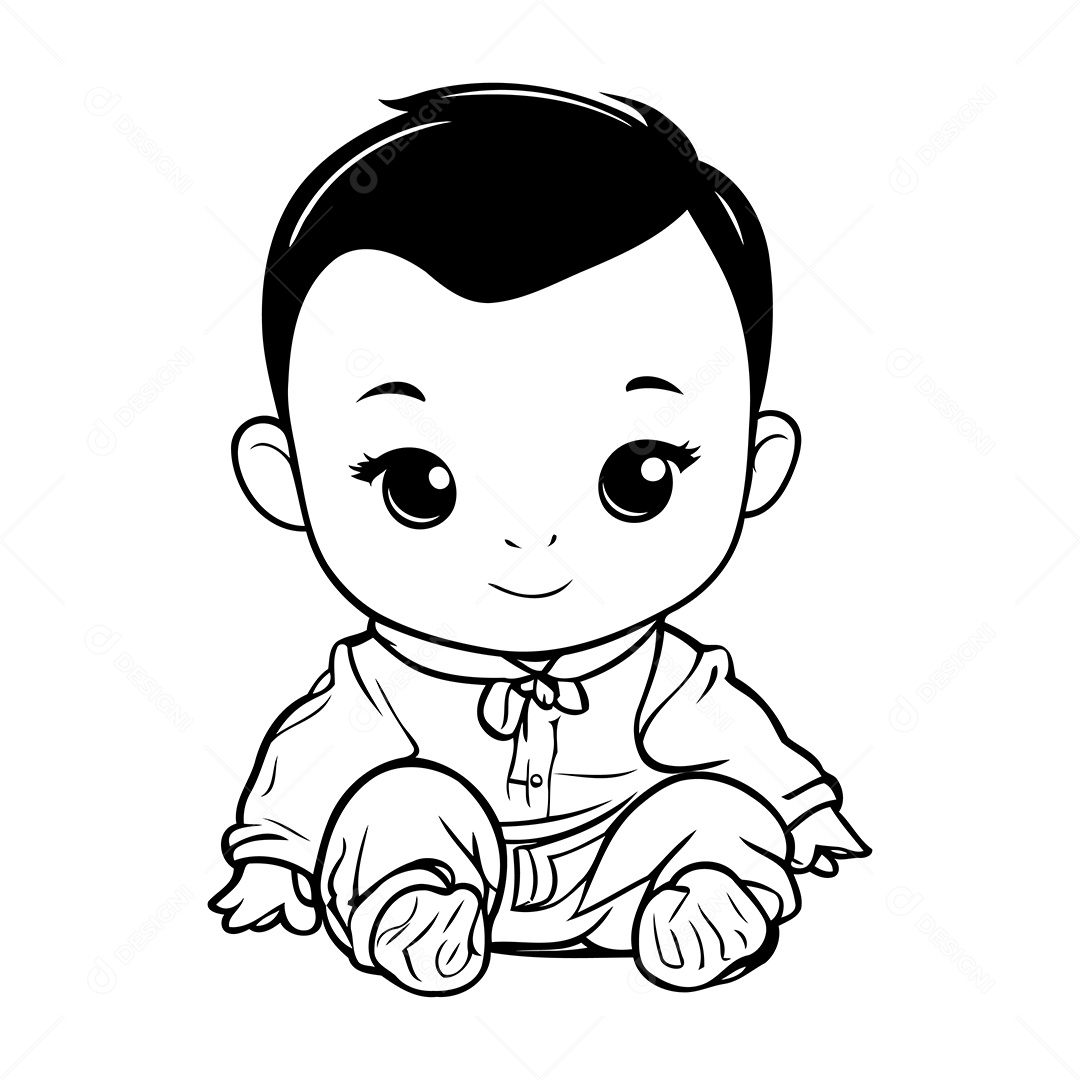 Bebê Desenho Para Colorir Vetor EPS