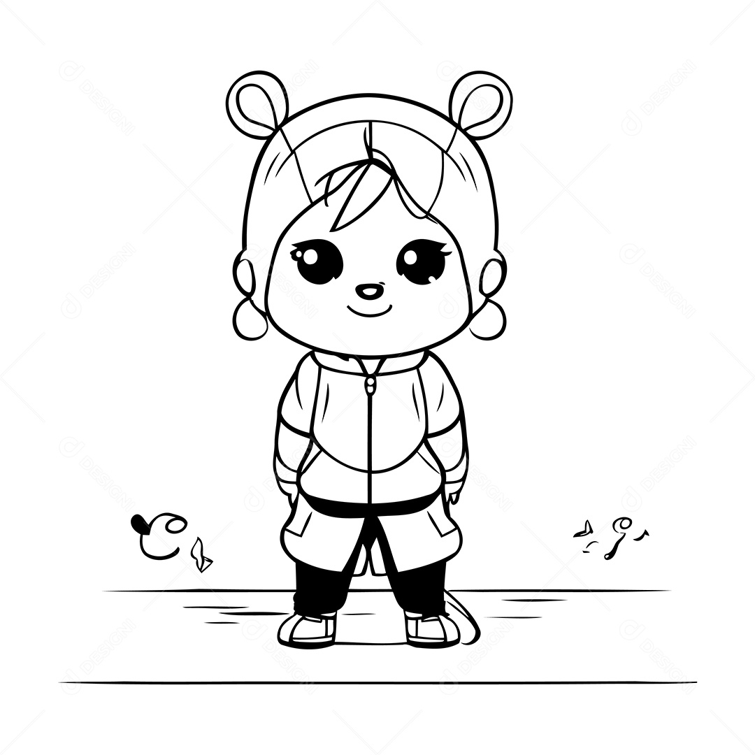 Garoto Desenho Para Colorir Vetor EPS