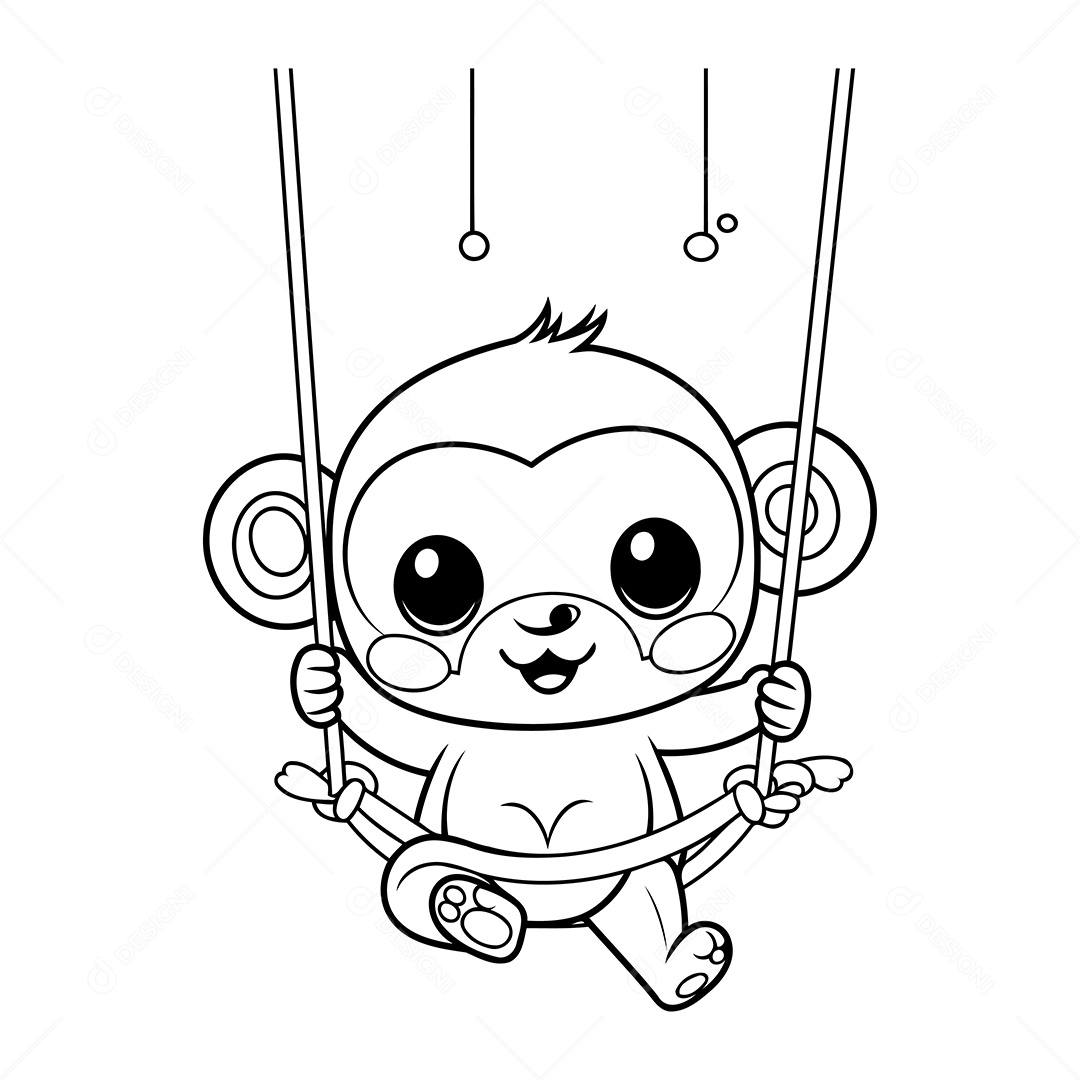 Macaco Desenho Para Colorir Vetor EPS