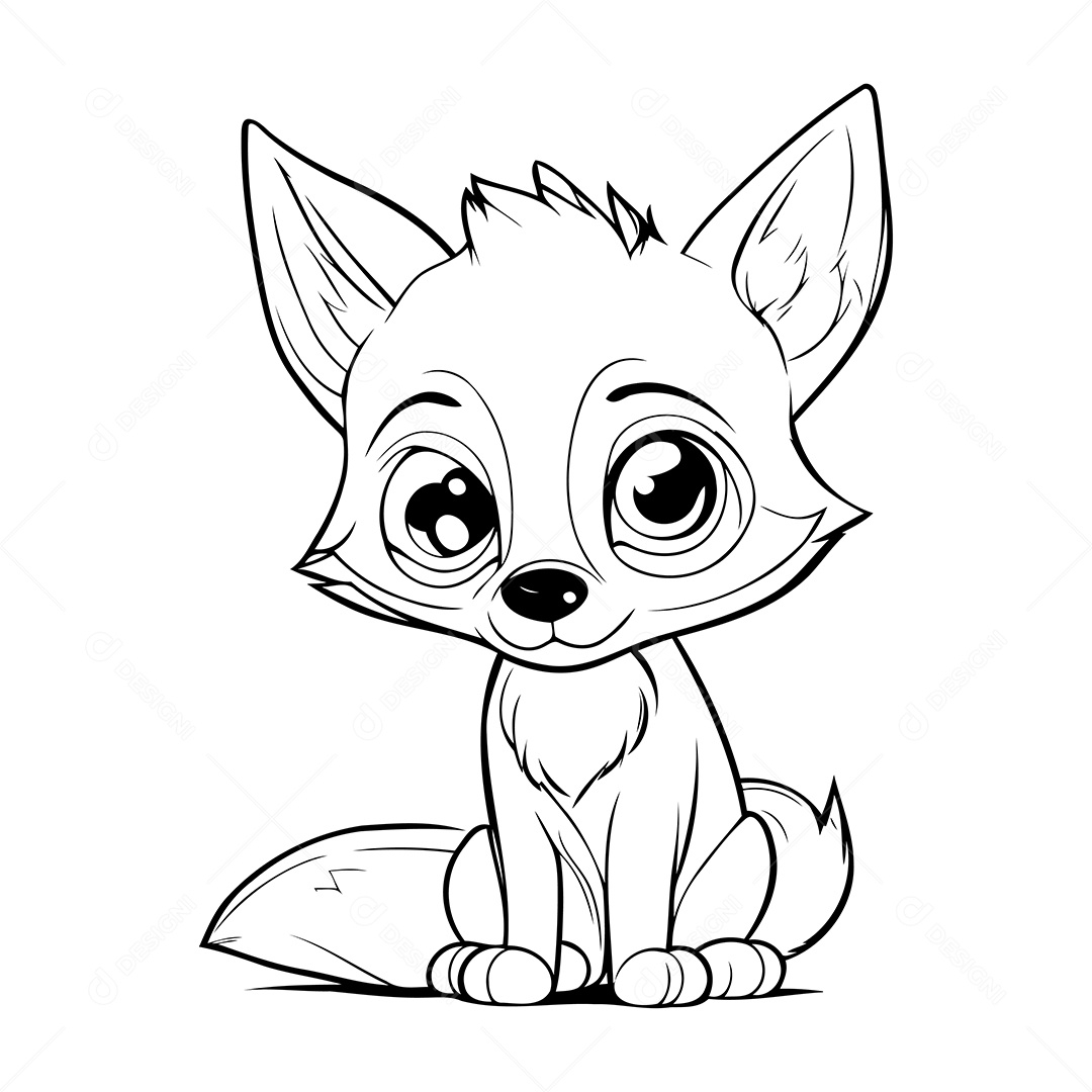 Raposa Desenho Para Colorir Vetor EPS
