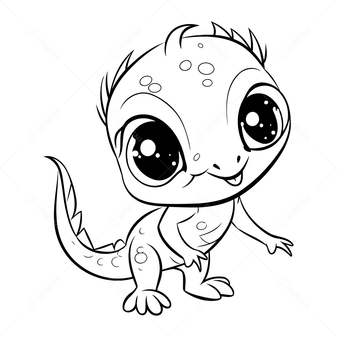 Lagarto Desenho Para Colorir Vetor EPS