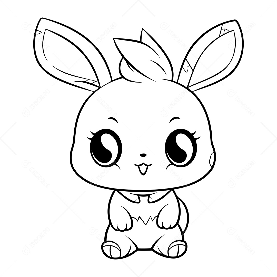 Coelho Desenho Para Colorir Vetor EPS