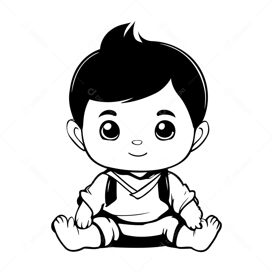Bebê Desenho Para Colorir Vetor EPS