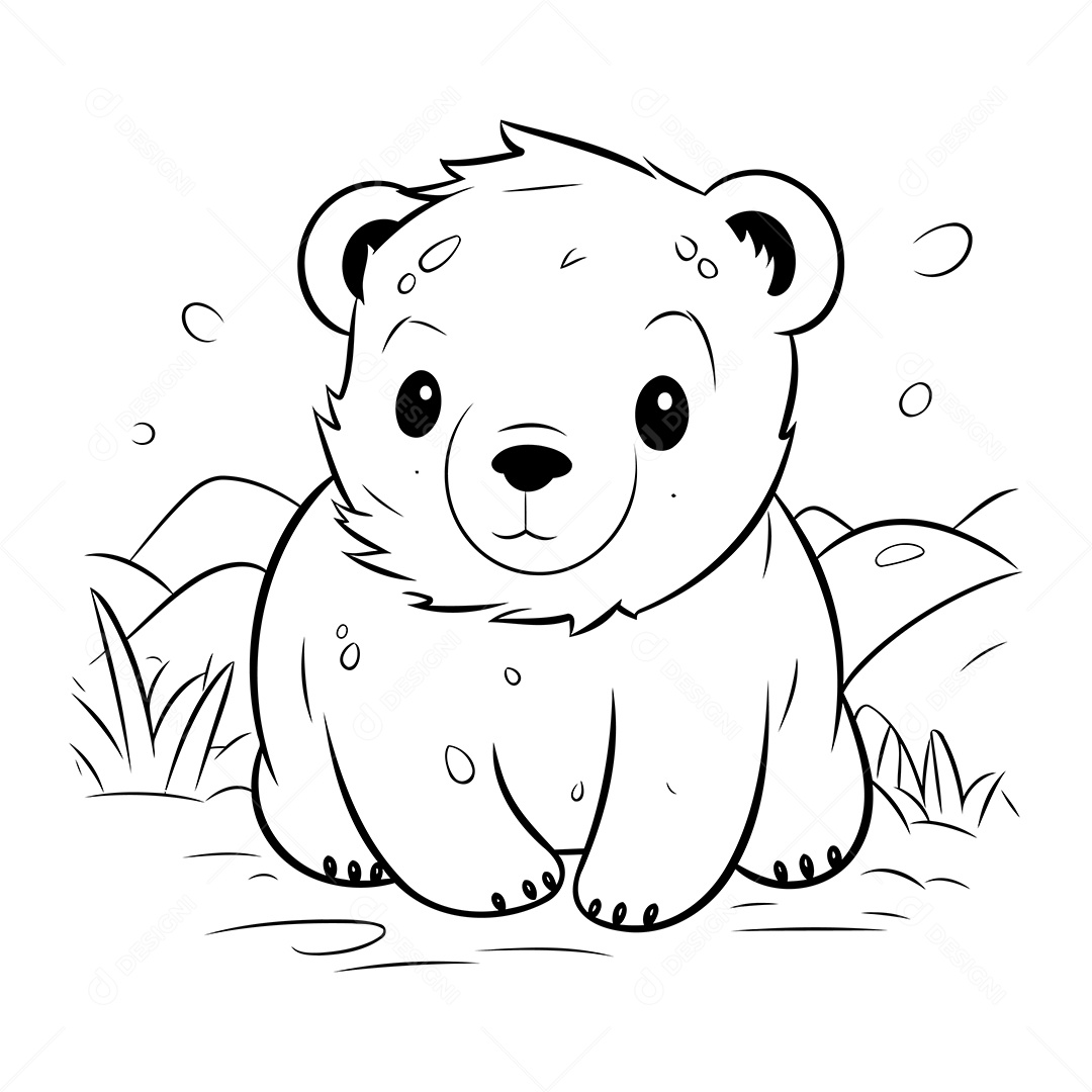 Urso Desenho Para Colorir Vetor EPS