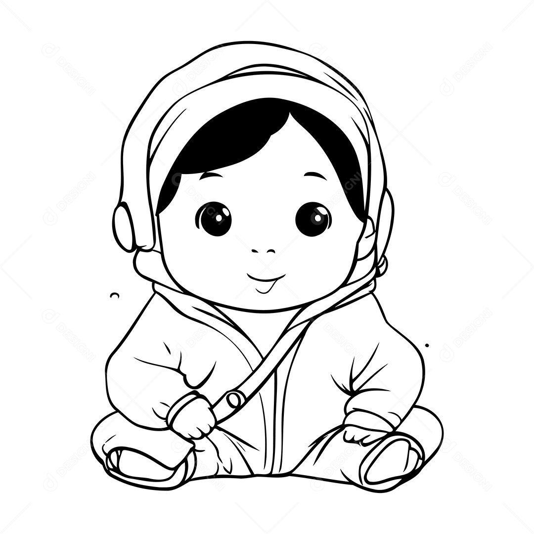Bebê Desenho Para Colorir Vetor EPS