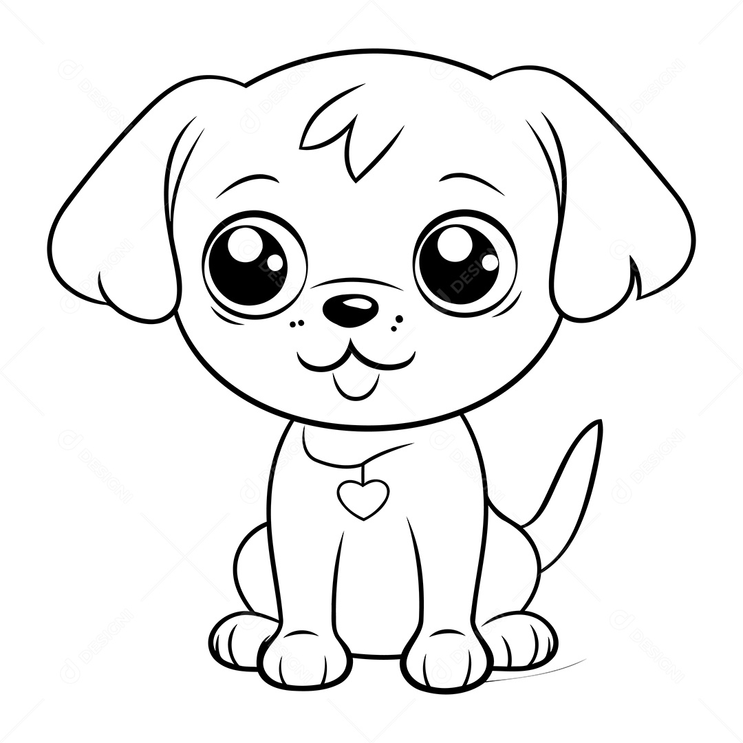 Cachorro Desenho Para Colorir Vetor EPS