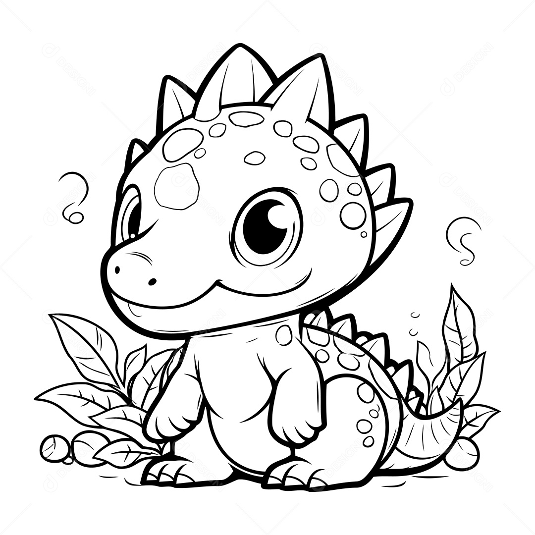 Dinossauro Desenho Para Colorir Vetor EPS
