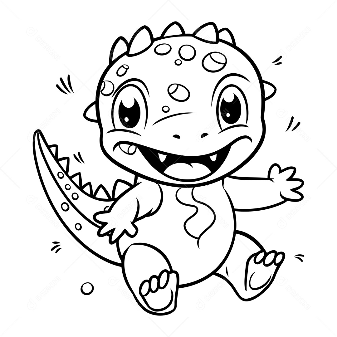 Dinossauro Desenho Para Colorir Vetor EPS