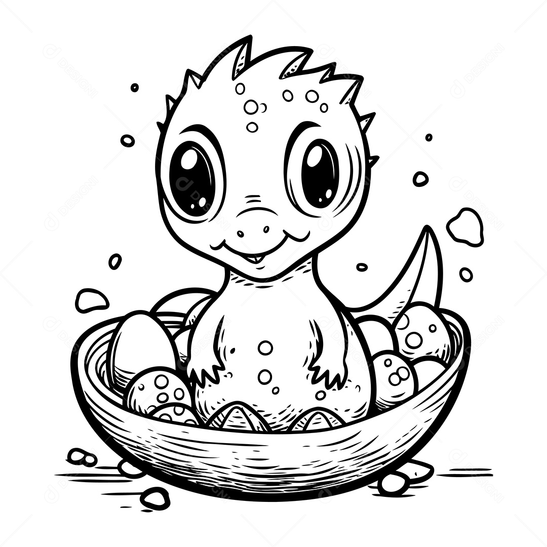 Dinossauro Desenho Para Colorir Vetor EPS