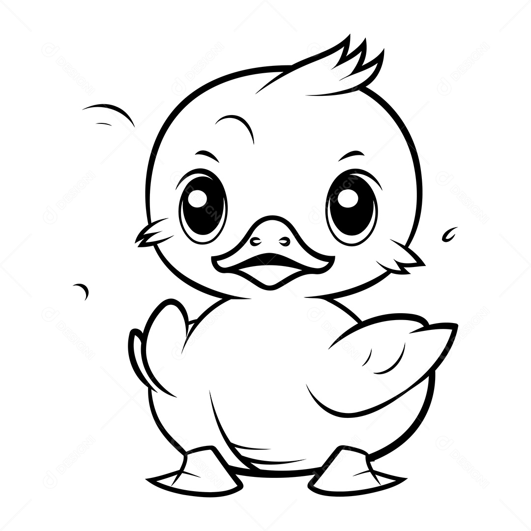 Pato Desenho Para Colorir Vetor EPS