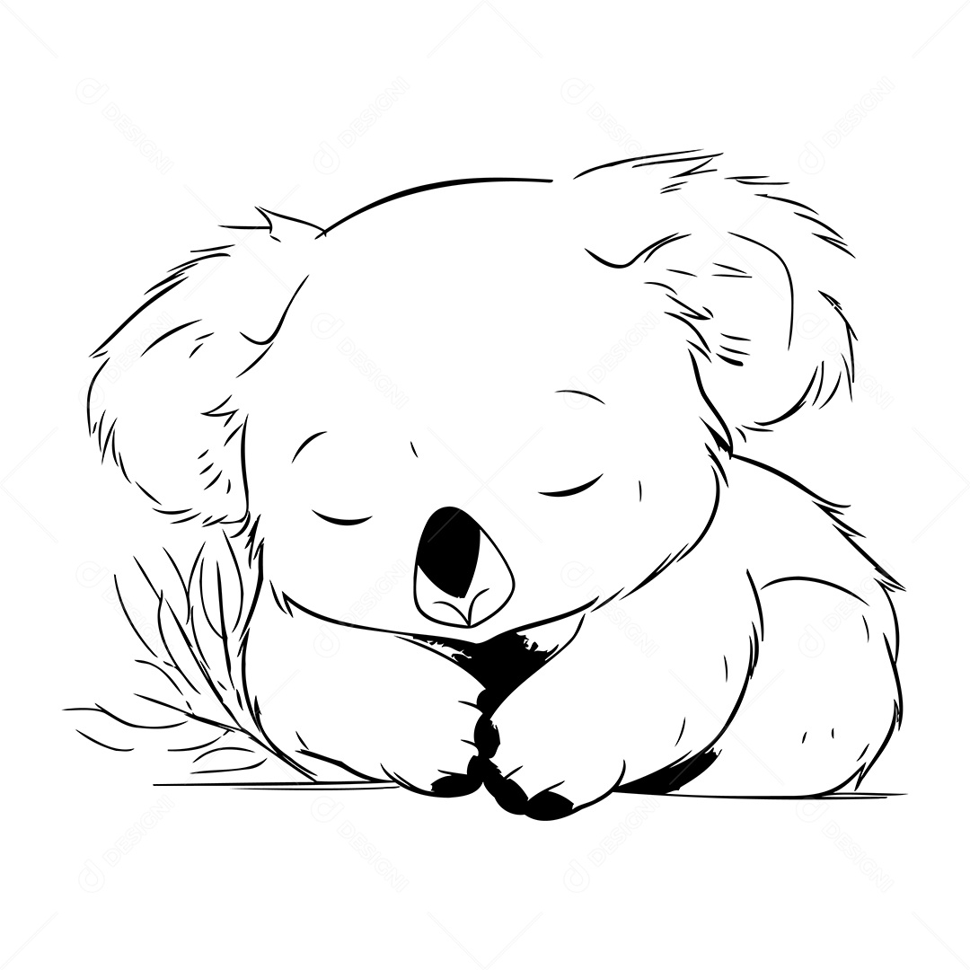 Coala Desenho Para Colorir Vetor EPS