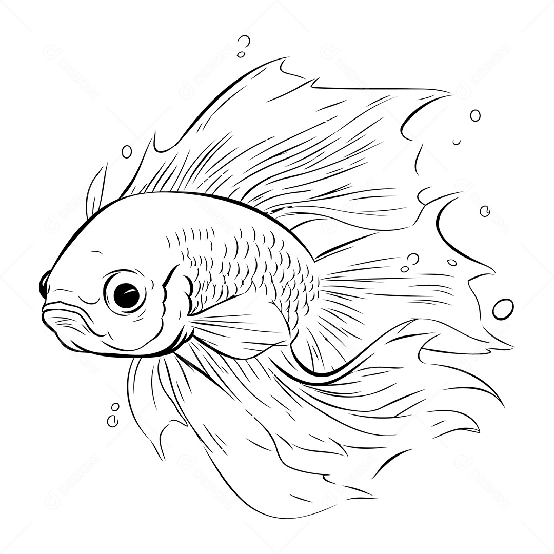 Peixe Desenho Para Colorir Vetor EPS