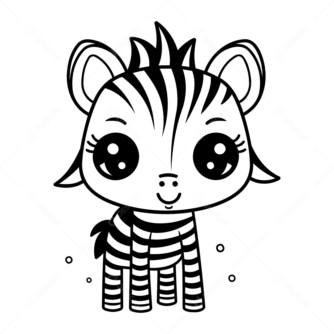Zebra Desenho Para Colorir Vetor EPS