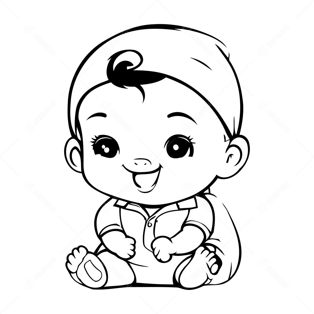 Bebê Desenho Para Colorir Vetor EPS