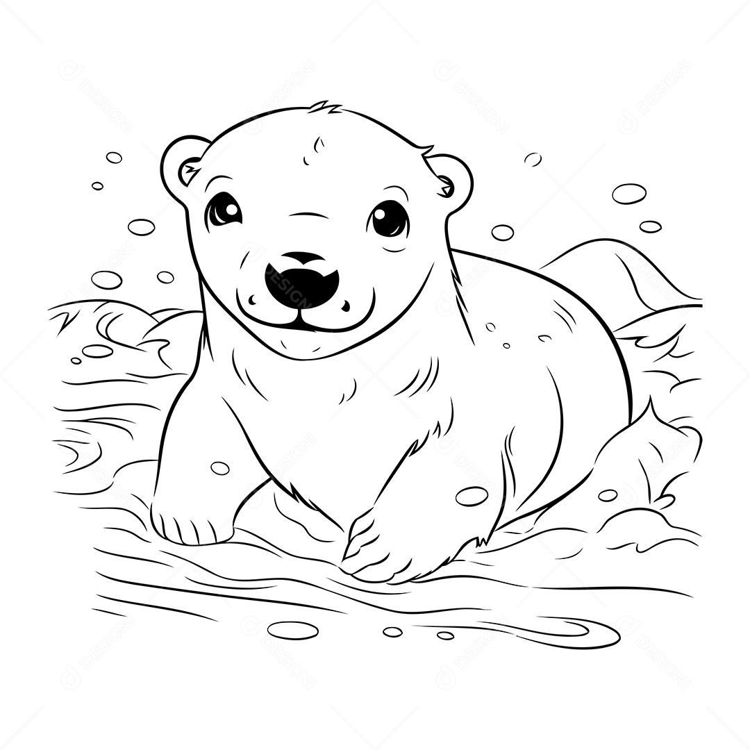 Urso Desenho Para Colorir Vetor EPS